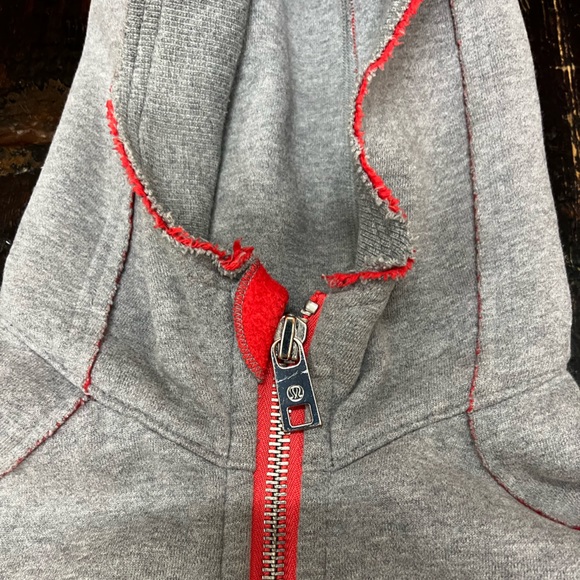 Lululemon jacket hoodie grey orange size 8 - Picture 2 of 11